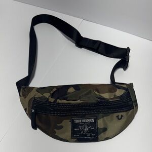 True Religion Green and Brown Belt Bag